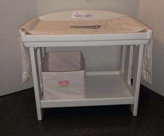 American Girl Bitty Baby Changing Table I With Pad & Storage Bin