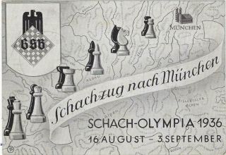 Germany 1936 Chess Olympics Card With Special Cancel