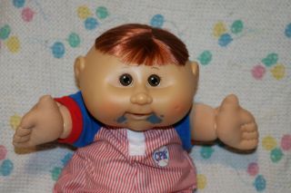 Cabbage Patch Kids Play Along Pa - 19 Red/brown Messy Face Babies Boy Doll 14 In.