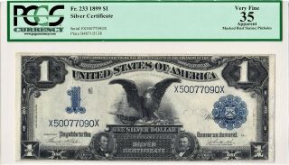 1899 $1 Black Eagle Silver Certificate Large Fr - 233 ( (pcgs 35 Very Fine))