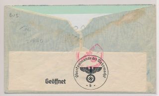 LL21235 Thailand 1941 Bangkok cancel air mail to Copenhagen cover 2