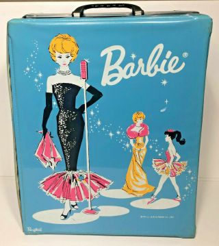 Vintage Barbie 1962 Carrying Case Ponytail Blue Vinyl Mattel