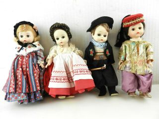 4 Vtg Madame Alexander 8 " Dolls 1950s Germany,  Turkey,  Russia,  Argentina Boy T29