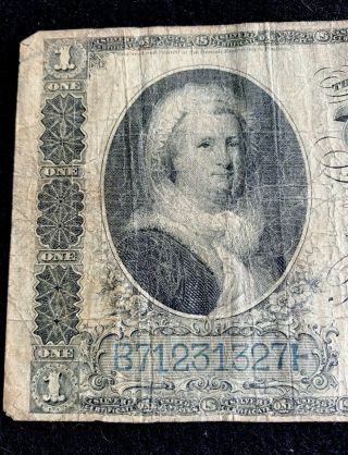 1886 $1 Silver Certificate Martha Washington Rosecrans - Houston Well Circulated 2