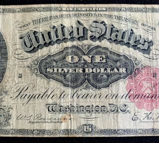 1886 $1 Silver Certificate Martha Washington Rosecrans - Houston Well Circulated 3