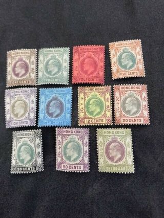 Hong Kong Stamps [pre1997] 1903 Edward Vii Stamps 1 Cent Thru To $1.  00 [mint]
