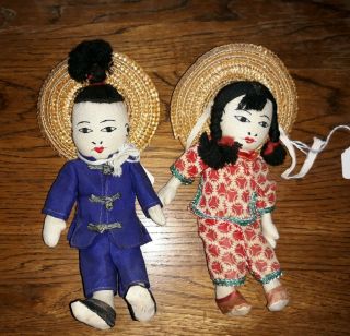 Vintage Ada Lum Chinese Cloth Dolls Dolls