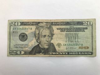 2004 - A $20 Twenty Dollar Federal Reserve Note Error Missing Green Treasury Seal