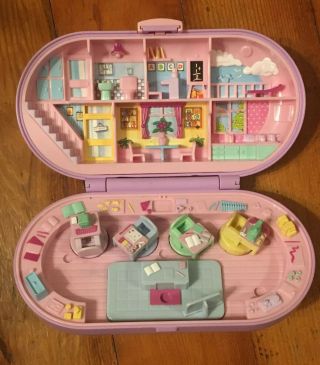 Rare Vtg 1992 Bluebird Toys Polly Pocket School Compact W/2 Ink Pads & 4 Stamps