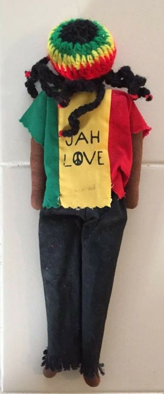 JAH LOVE Bob Marley Cloth Doll,  Martinique,  Reggae,  Rasta Crochet Dreadlocks Tam 2