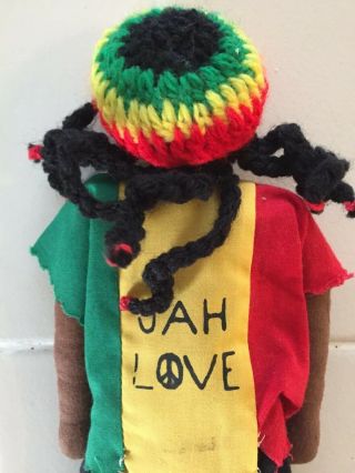 JAH LOVE Bob Marley Cloth Doll,  Martinique,  Reggae,  Rasta Crochet Dreadlocks Tam 3