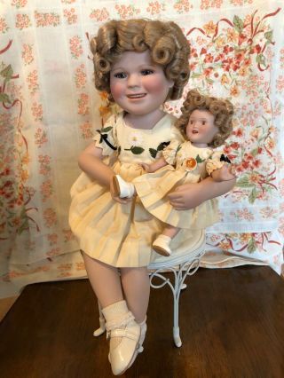 Shirley Temple & Her Doll By Danbury With White Chair Boxed