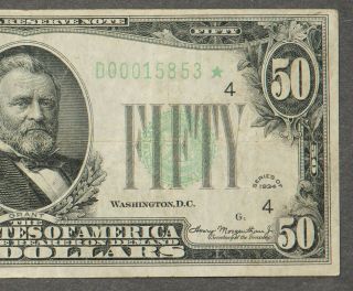 1934 $50 FRN FEDERAL RESERVE NOTE - DGS STAR REPLACEMENT CLEVELAND CA083 3