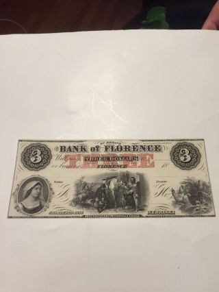 The Bank Of Florence,  Nebraska $3