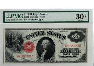 1917 $1 Legal Tender Note Pmg 30 Net Fr 39 Speelman/white 19 - C366