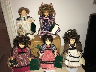 Little Women Set Of 5,  8 " Dolls Of Marmee,  Meg,  Jo,  Beth,  & Amy By Chris Miller