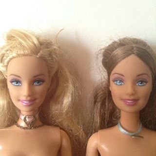Mattel Princess And The Pauper Anneliese & Erika Barbie Dolls Nude