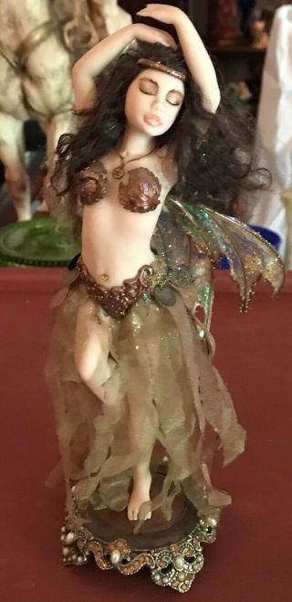 Ooak Fairy Handmade Doll Harem Dancer Polymer Clay Sculpture By Deborah Mccain
