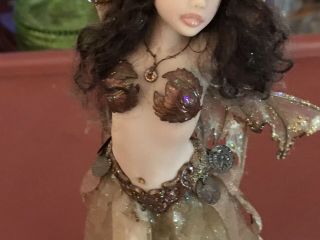 Ooak Fairy Handmade Doll Harem Dancer Polymer Clay Sculpture By Deborah McCain 3