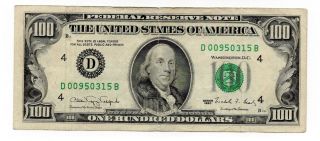 1990 Us 100 Dollar Bill Low Serial Number