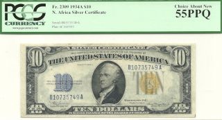 1934 - A $10 North Africa World War Ii Emergency Note Pcgs Choice About 55 Ppq