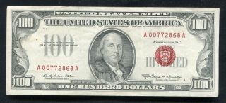 1966 - A $100 One Hundred Dollars Red Seal Legal Tender United States Note