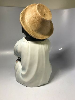 Antique Bisque Porcelain Black Americana 1900s Piano Baby Doll Figurine 3