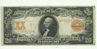 1906 $20.  00 Gold Certificate Fr 1182 Circulated Looking Note