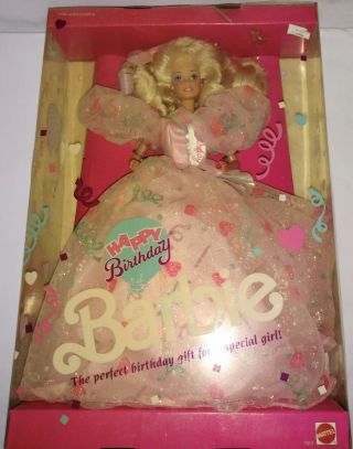 1990 Mattel Happy Birthday Barbie Doll Nrfb