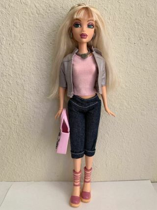 My Scene Delancey Barbie Doll Blonde Hair & Green Eyes Clothes Purse Shoes