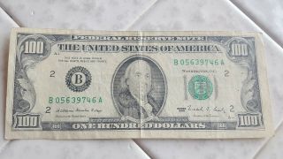 U.  S.  Federal Reserve Note 100 Dollar Bill 1988