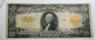 1922 $20 Twenty Dollar Gold Certificate Fr 1187 Speelman - White Horse Blanket