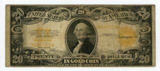 1922 Fr.  1187 $20 United States Gold Certificate Note