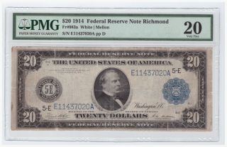 $20 1914 Federal Reserve Note Fr 983a Vf - 20