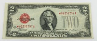$2 Series Of 1928 G Red Seal - Legal Tender - United States Note - Star Note