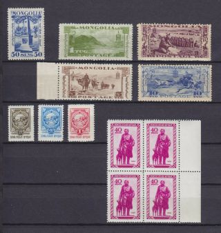 MONGOLIA 1932 - 1959,  38 STAMPS,  MNH/MLH 2