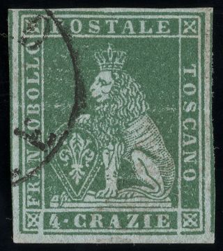 Tuscany Toscana 1851 4 Cr.  Verde Scuro Su Azzurro Sassone 250 £,