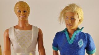 Two Blonde Ken Dolls; One With Hair One Painted Hair - Leg Warmers Dance Dimples