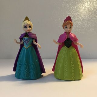 Disney Princess Frozen Anna & Elsa Magiclip Snap Dress Polly Pocket Mattel 2009