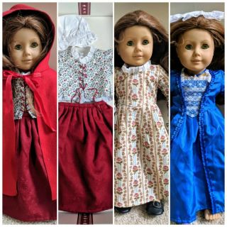 Felicity American Girl - Pleasent Co Doll And 3 Outfits And Red Cape