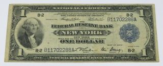 1918 $1 One Dollar National Currency,  The Federal Reserve Bank Of York