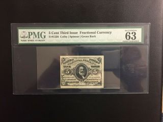 Us Paper Money,  Fractional Currency,  Pmg 63 - Choice Uncirculated