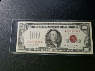 1966 $100 One Hundred Dollars Red Seal Legal Tender United States Note