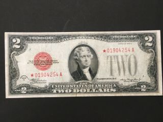 Us 1928 C $2 Dollar Star Note.