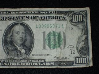 US Federal Reserve Note $100 One Hundred Dollars IN GOLD 1928A L San Francisco 3