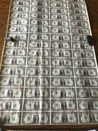 Uncut US Currency Sheets (3) 32 x $1 Bill Dollar Federal Reserve Notes from 1985 3