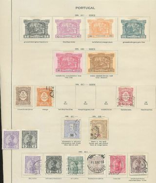 Portugal 1898/1913 M&u On Pages (appx 35,  Items) (ad1045