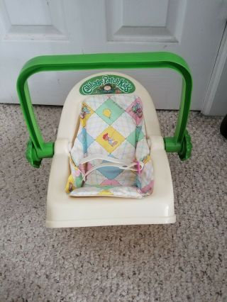 Cabbage Patch Kids Coleco 1983 Yellow Green Rocking Baby Carrier Seat Belt Pad