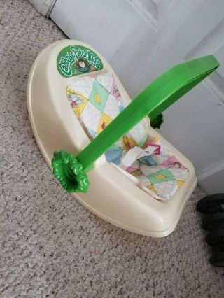 Cabbage Patch Kids Coleco 1983 Yellow Green Rocking Baby Carrier Seat Belt Pad 2