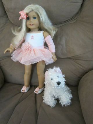 American Girl 18 " Doll 2012 With Blond Hair & Blue Eyes,  Wearing Cute Outfit And
